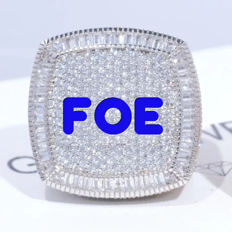 CUSTOM LETTER 3D ICED RING sold by The GUU Shop