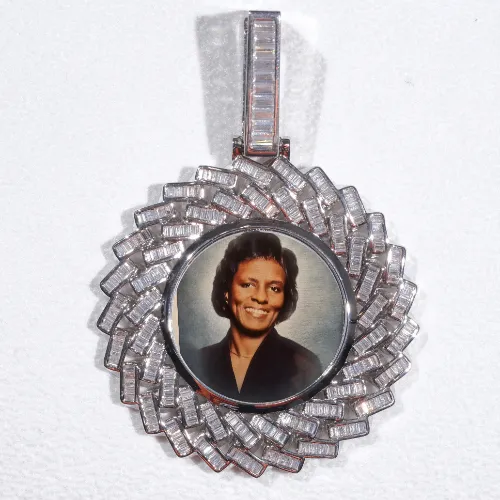 Large 3D Baguette Custom Picture Pendant sold by The GUU Shop