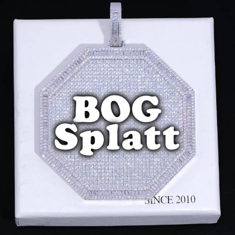 CUSTOM LETTER NECKLACE 3D BIG OCTAGON sold by The GUU Shop