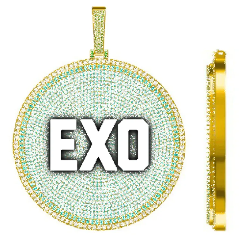 CUSTOM LETTER NECKLACE 3D BIG DISC sold by The GUU Shop