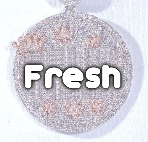 CUSTOM LETTER NECKLACE 3D BIG CROWN DISC sold by The GUU Shop