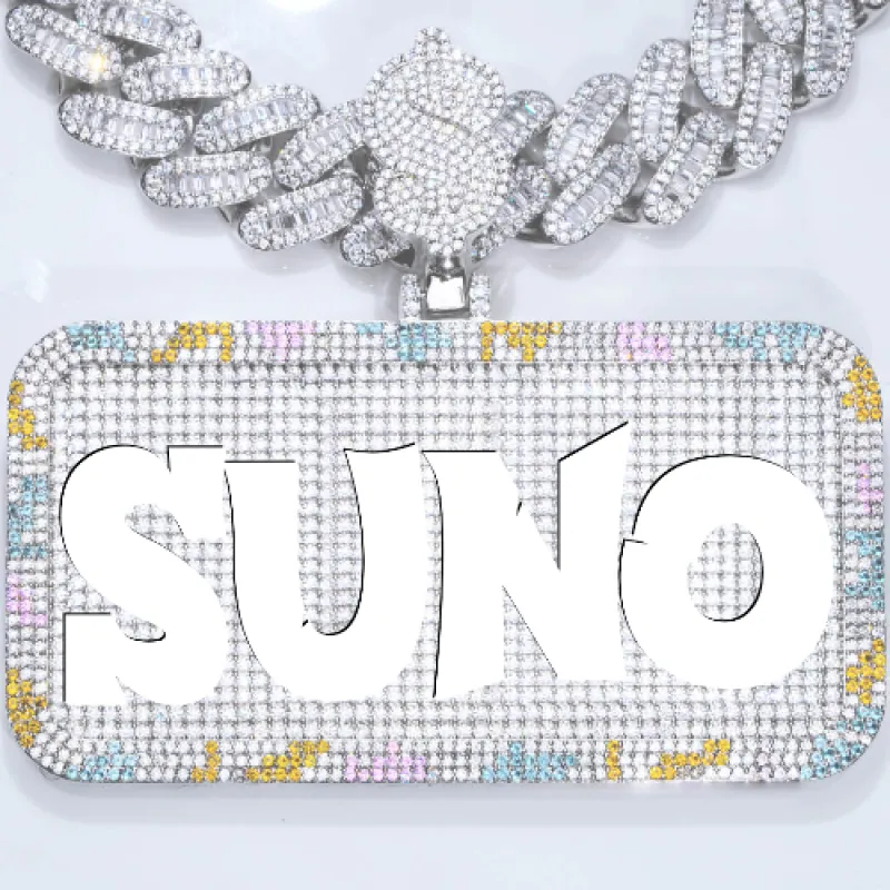 CUSTOM LETTER NECKLACE 3D COLORFUL SQUARE sold by The GUU Shop