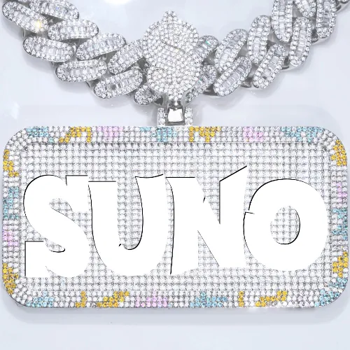 CUSTOM LETTER NECKLACE 3D COLORFUL SQUARE sold by The GUU Shop