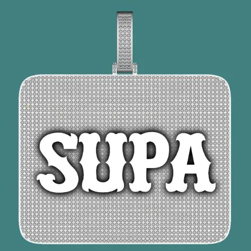 CUSTOM LETTER NECKLACE 3D BIG SQUARE sold by The GUU Shop