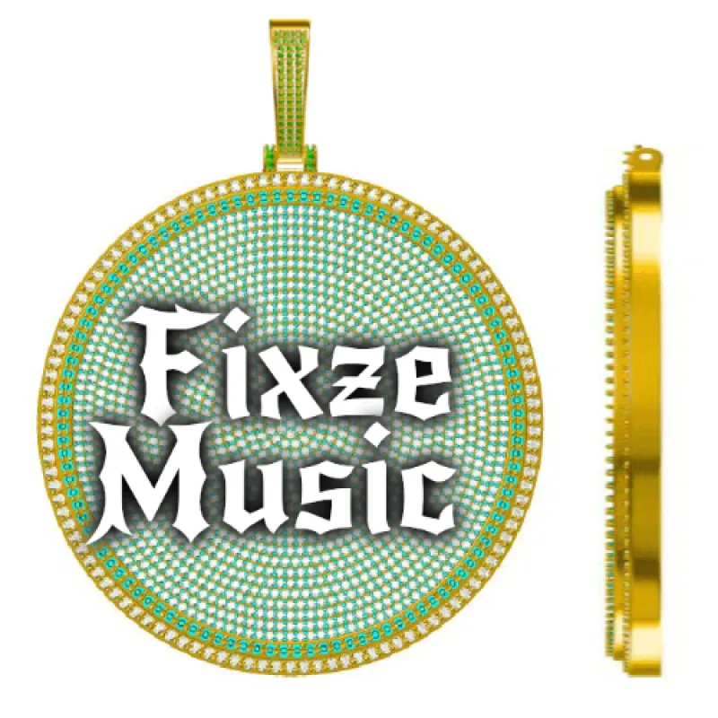 CUSTOM LETTER NECKLACE 3D BIG DISC sold by The GUU Shop