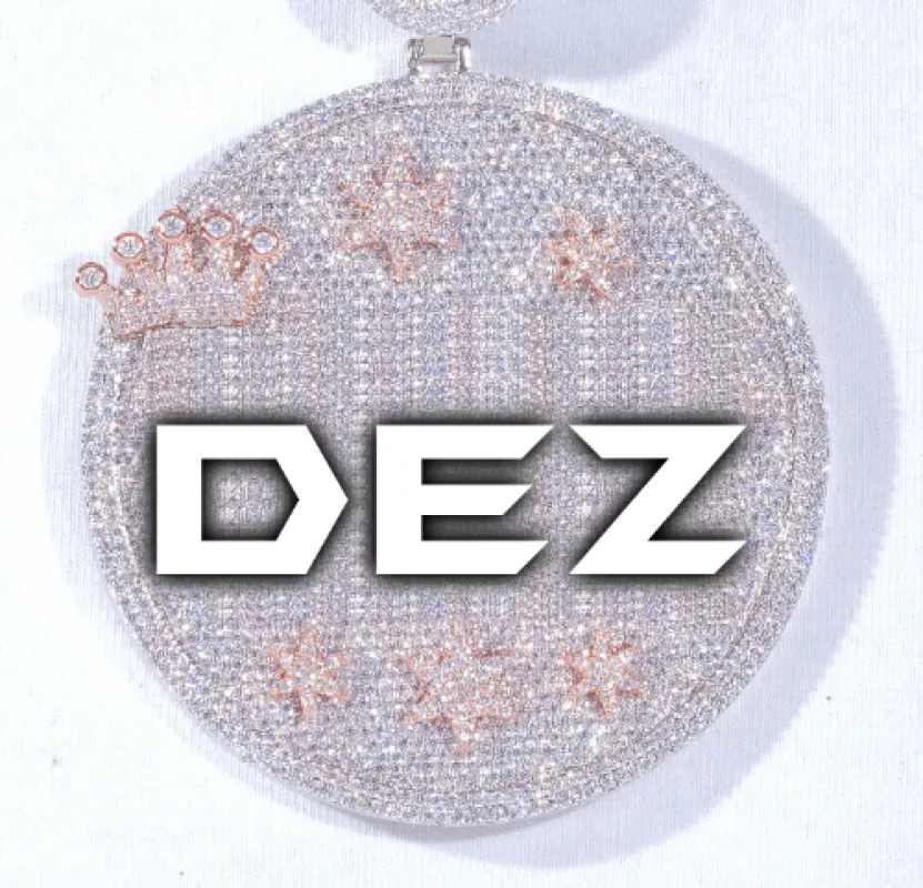 CUSTOM LETTER NECKLACE 3D BIG CROWN DISC sold by The GUU Shop