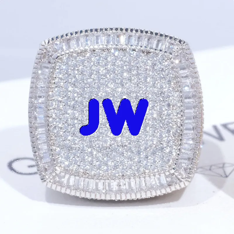 CUSTOM LETTER 3D ICED RING sold by The GUU Shop