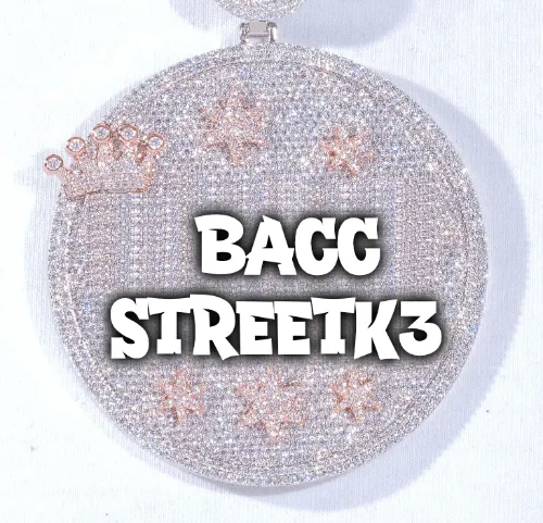 CUSTOM LETTER NECKLACE 3D BIG CROWN DISC sold by The GUU Shop