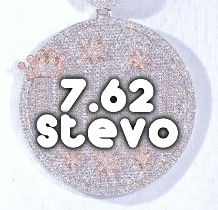 CUSTOM LETTER NECKLACE 3D BIG CROWN DISC sold by The GUU Shop