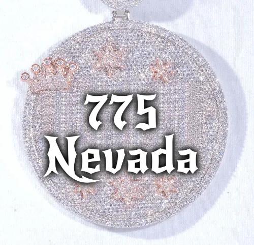 CUSTOM LETTER NECKLACE 3D BIG CROWN DISC sold by The GUU Shop