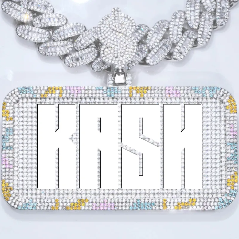 CUSTOM LETTER NECKLACE 3D COLORFUL SQUARE sold by The GUU Shop