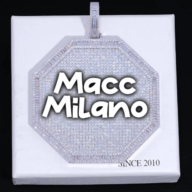 CUSTOM LETTER NECKLACE 3D BIG OCTAGON sold by The GUU Shop