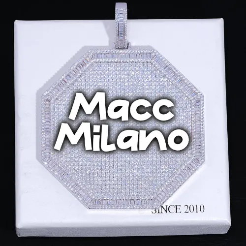 CUSTOM LETTER NECKLACE 3D BIG OCTAGON sold by The GUU Shop