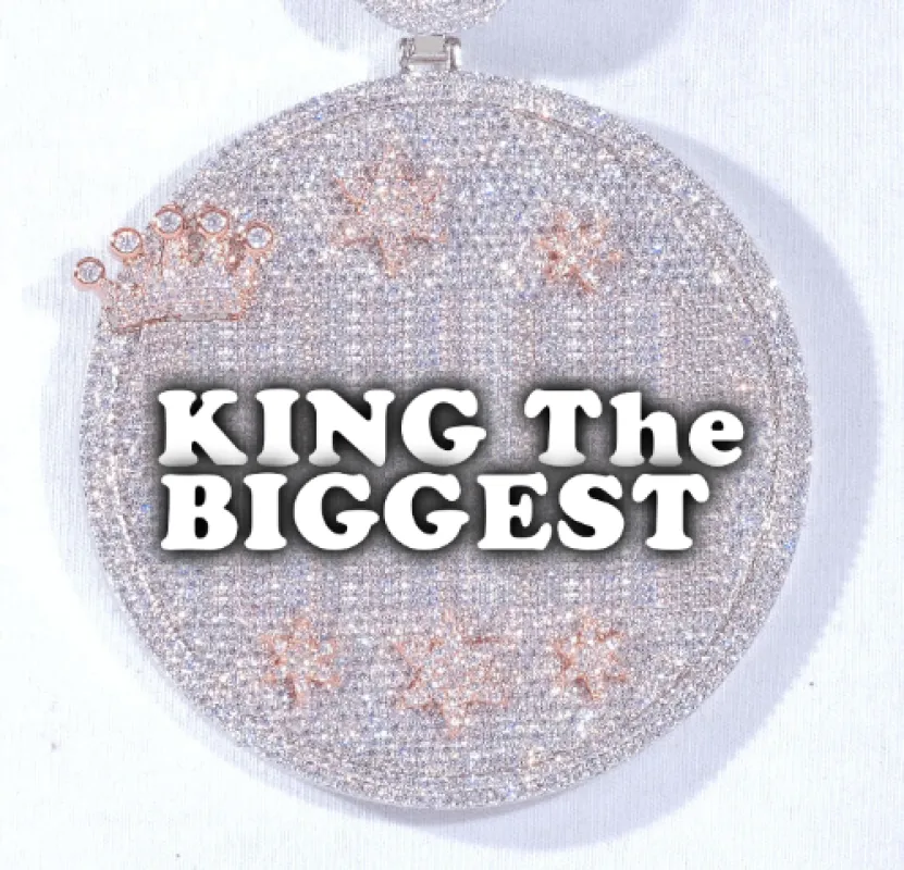 CUSTOM LETTER NECKLACE 3D BIG CROWN DISC sold by The GUU Shop