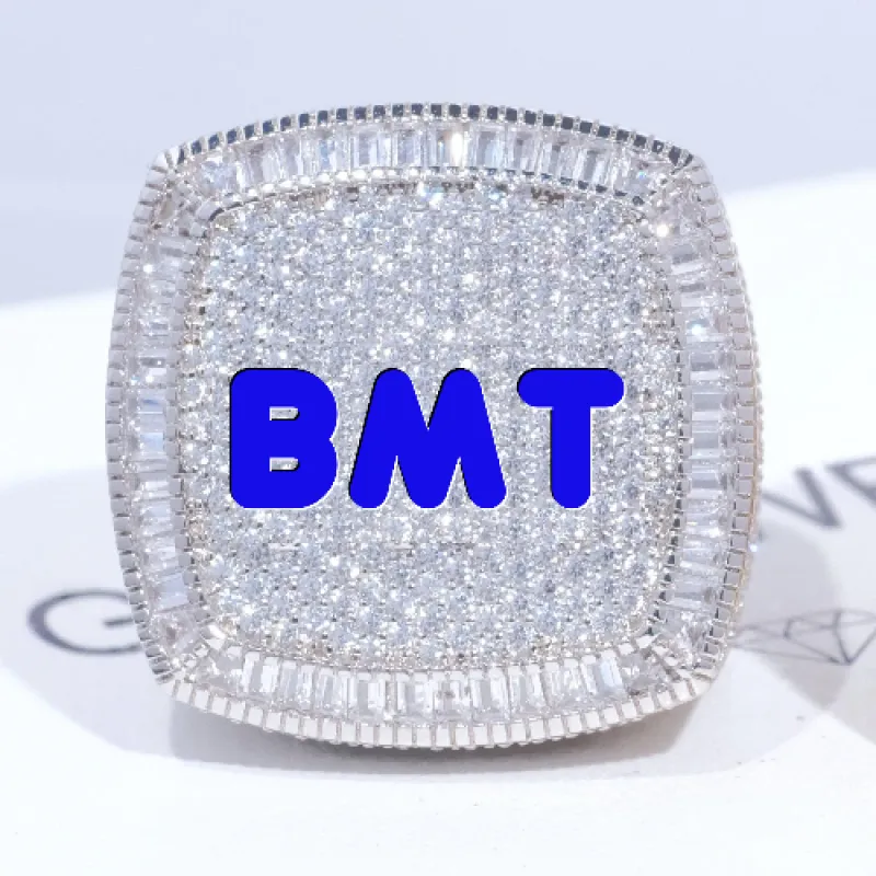 CUSTOM LETTER 3D ICED RING sold by The GUU Shop