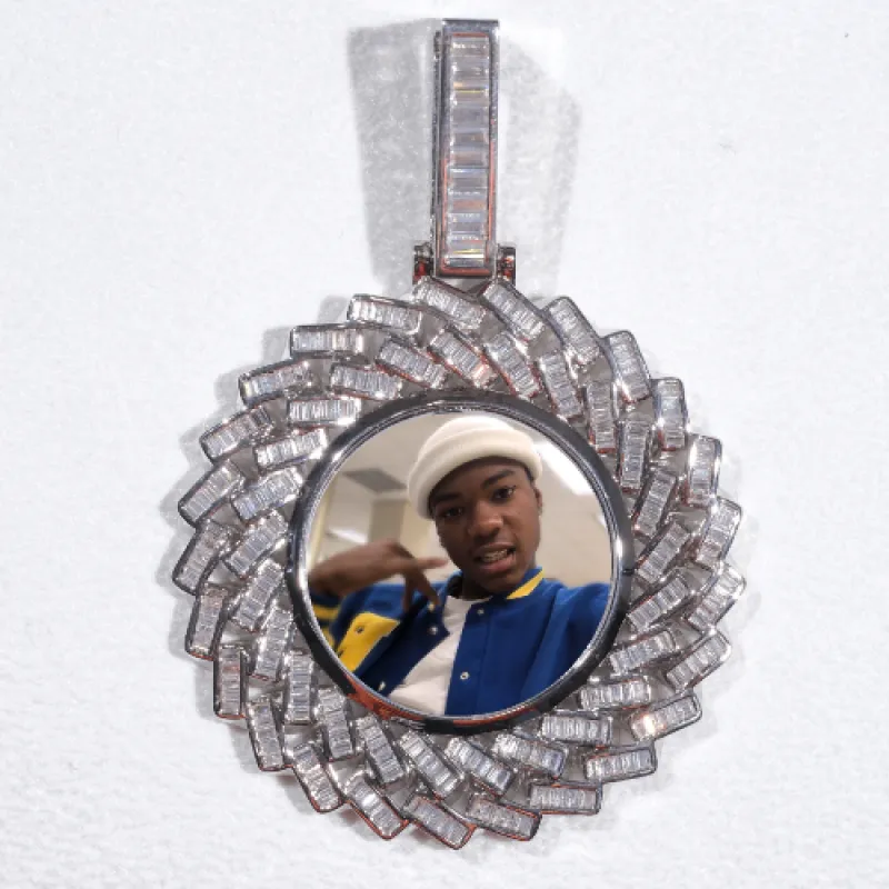 Large 3D Baguette Custom Picture Pendant sold by The GUU Shop