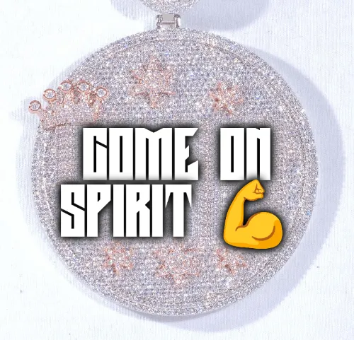 CUSTOM LETTER NECKLACE 3D BIG CROWN DISC sold by The GUU Shop