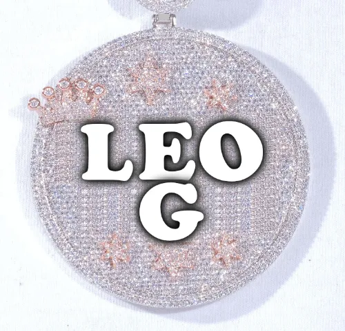 CUSTOM LETTER NECKLACE 3D BIG CROWN DISC sold by The GUU Shop