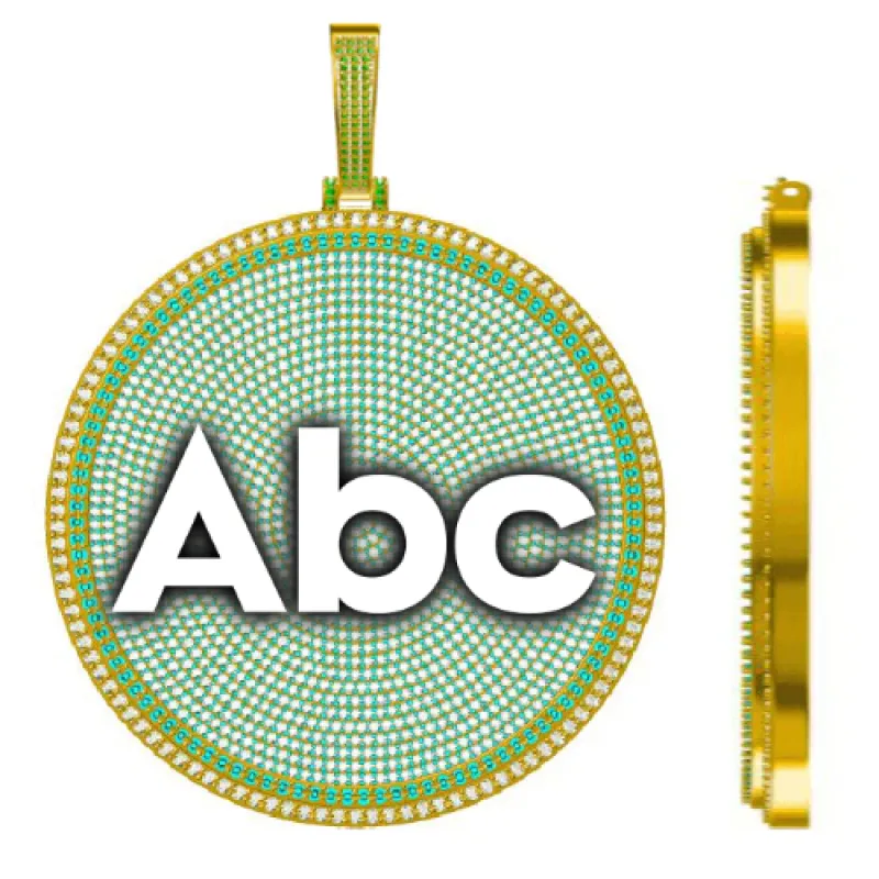 CUSTOM LETTER NECKLACE 3D BIG DISC sold by The GUU Shop