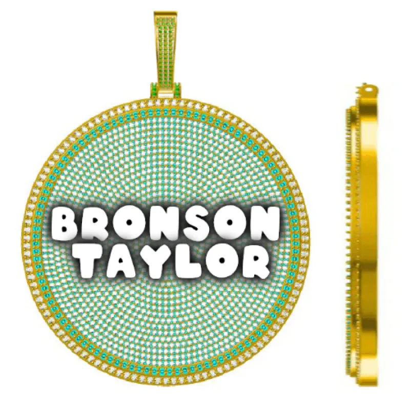 CUSTOM LETTER NECKLACE 3D BIG DISC sold by The GUU Shop