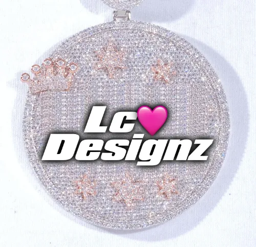 CUSTOM LETTER NECKLACE 3D BIG CROWN DISC sold by The GUU Shop