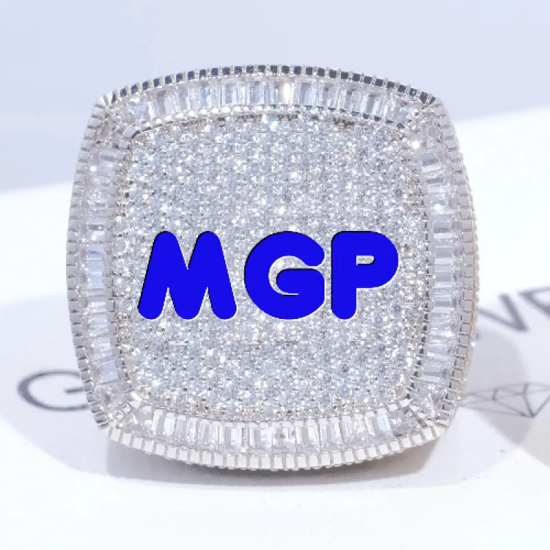 CUSTOM LETTER 3D ICED RING sold by The GUU Shop