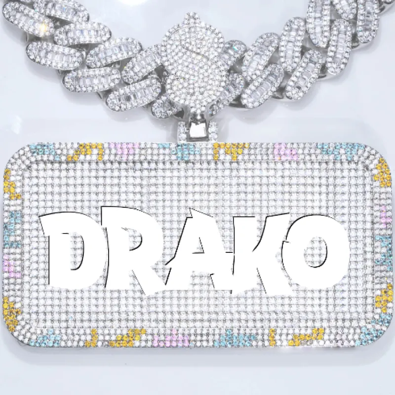 CUSTOM LETTER NECKLACE 3D COLORFUL SQUARE sold by The GUU Shop