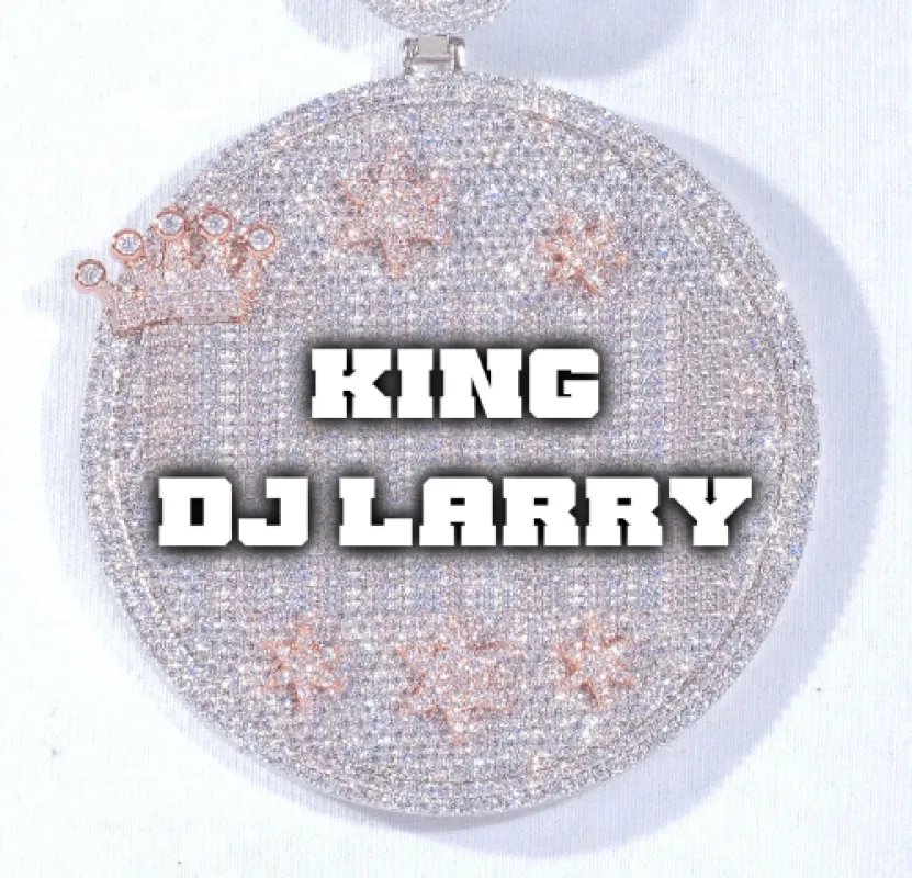 CUSTOM LETTER NECKLACE 3D BIG CROWN DISC sold by The GUU Shop