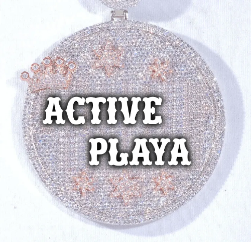 CUSTOM LETTER NECKLACE 3D BIG CROWN DISC sold by The GUU Shop