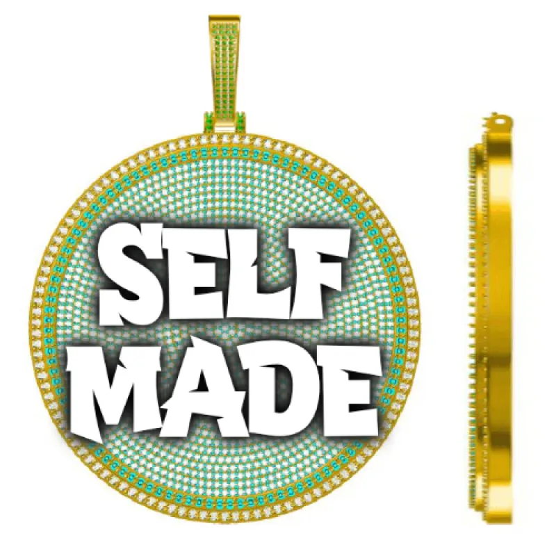 CUSTOM LETTER NECKLACE 3D BIG DISC sold by The GUU Shop