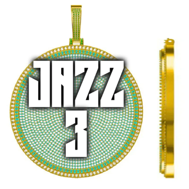 CUSTOM LETTER NECKLACE 3D BIG DISC sold by The GUU Shop