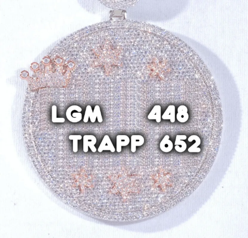 CUSTOM LETTER NECKLACE 3D BIG CROWN DISC sold by The GUU Shop