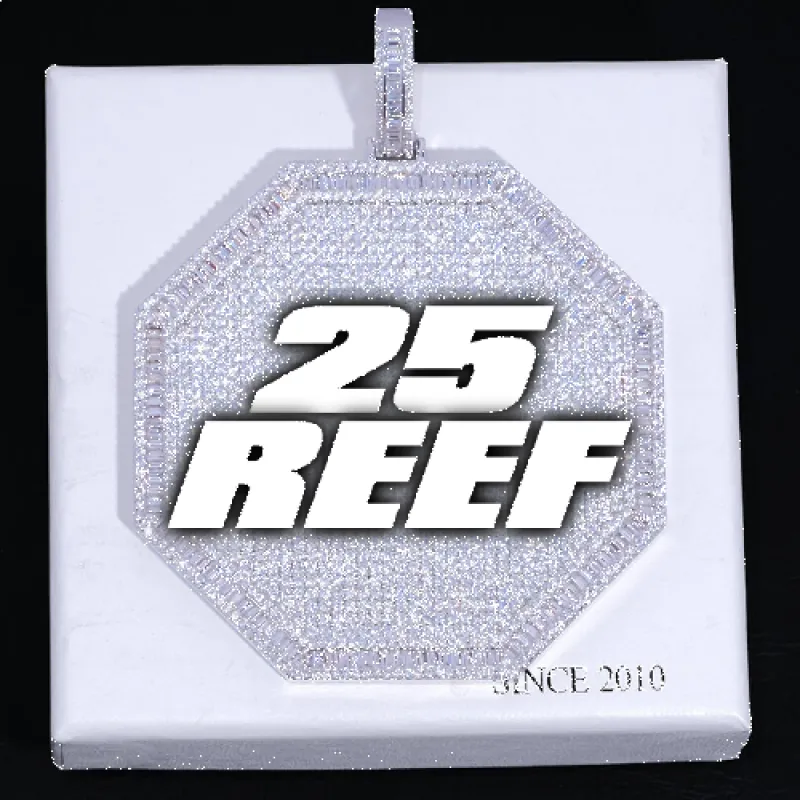 CUSTOM LETTER NECKLACE 3D BIG OCTAGON sold by The GUU Shop