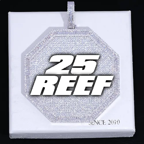 CUSTOM LETTER NECKLACE 3D BIG OCTAGON sold by The GUU Shop