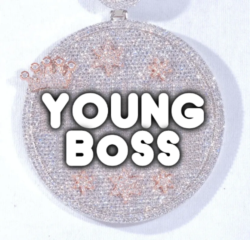 CUSTOM LETTER NECKLACE 3D BIG CROWN DISC sold by The GUU Shop