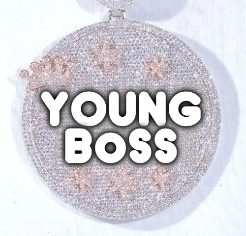 CUSTOM LETTER NECKLACE 3D BIG CROWN DISC sold by The GUU Shop