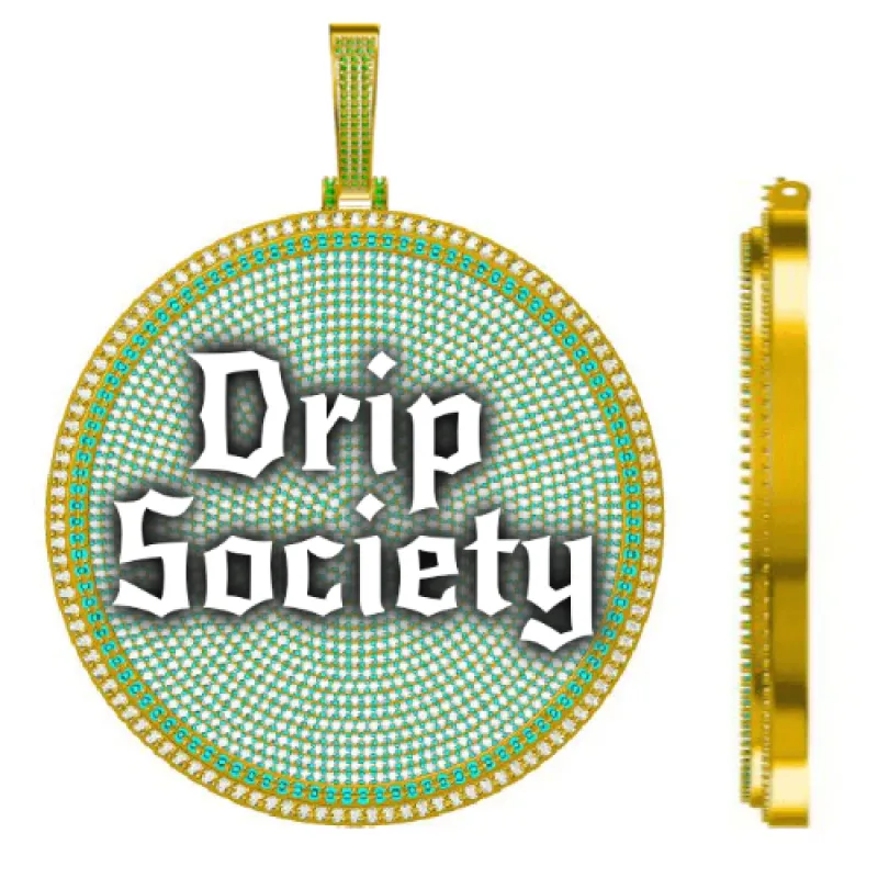 CUSTOM LETTER NECKLACE 3D BIG DISC sold by The GUU Shop