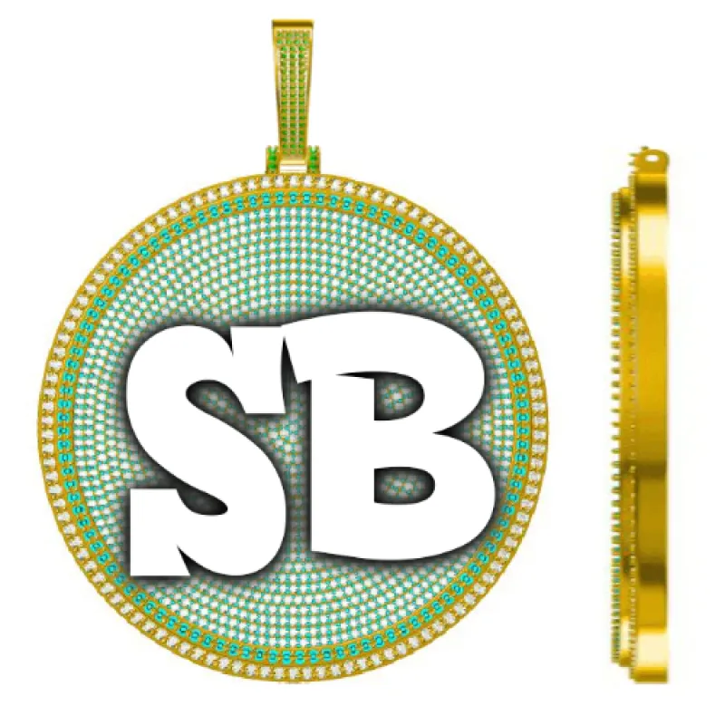 CUSTOM LETTER NECKLACE 3D BIG DISC sold by The GUU Shop