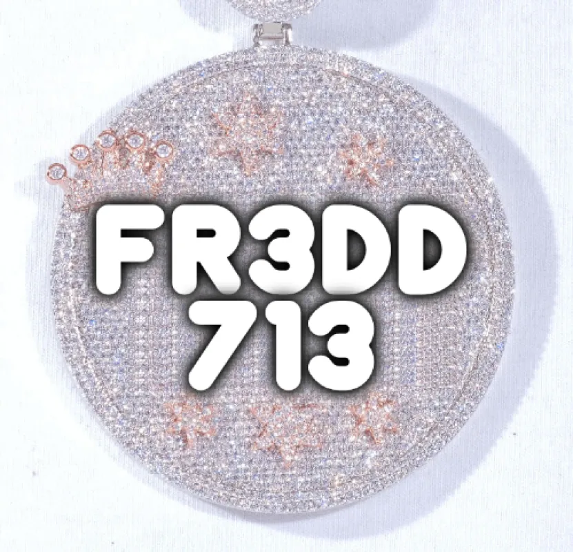 CUSTOM LETTER NECKLACE 3D BIG CROWN DISC sold by The GUU Shop