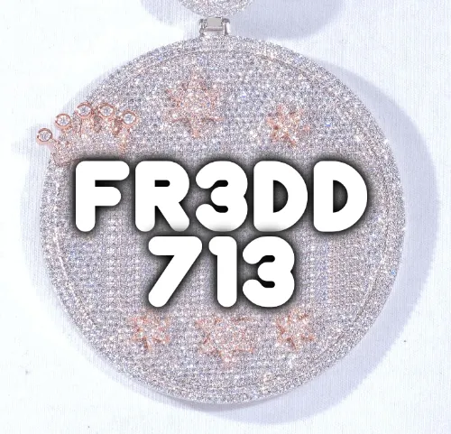 CUSTOM LETTER NECKLACE 3D BIG CROWN DISC sold by The GUU Shop