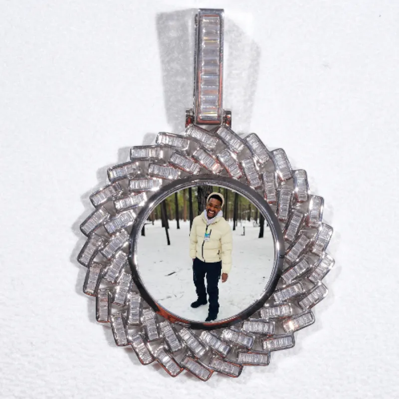 Large 3D Baguette Custom Picture Pendant sold by The GUU Shop