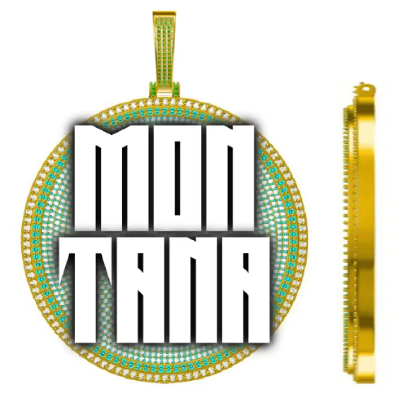 CUSTOM LETTER NECKLACE 3D BIG DISC sold by The GUU Shop