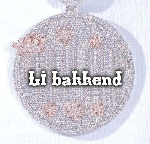 CUSTOM LETTER NECKLACE 3D BIG CROWN DISC sold by The GUU Shop