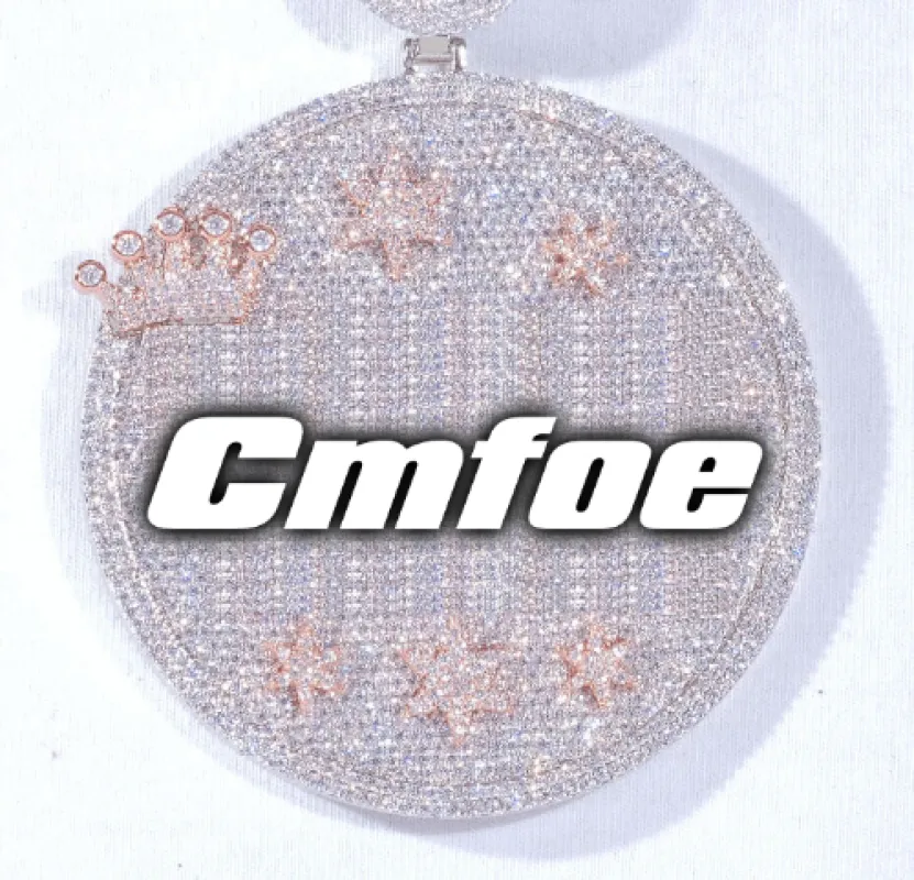 CUSTOM LETTER NECKLACE 3D BIG CROWN DISC made by The GUU Shop