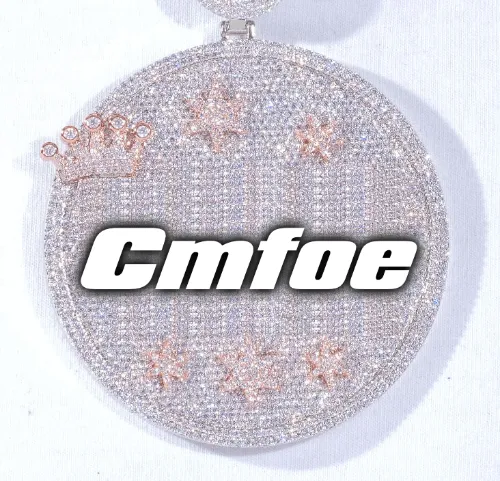 CUSTOM LETTER NECKLACE 3D BIG CROWN DISC sold by The GUU Shop