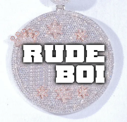 CUSTOM LETTER NECKLACE 3D BIG CROWN DISC sold by The GUU Shop