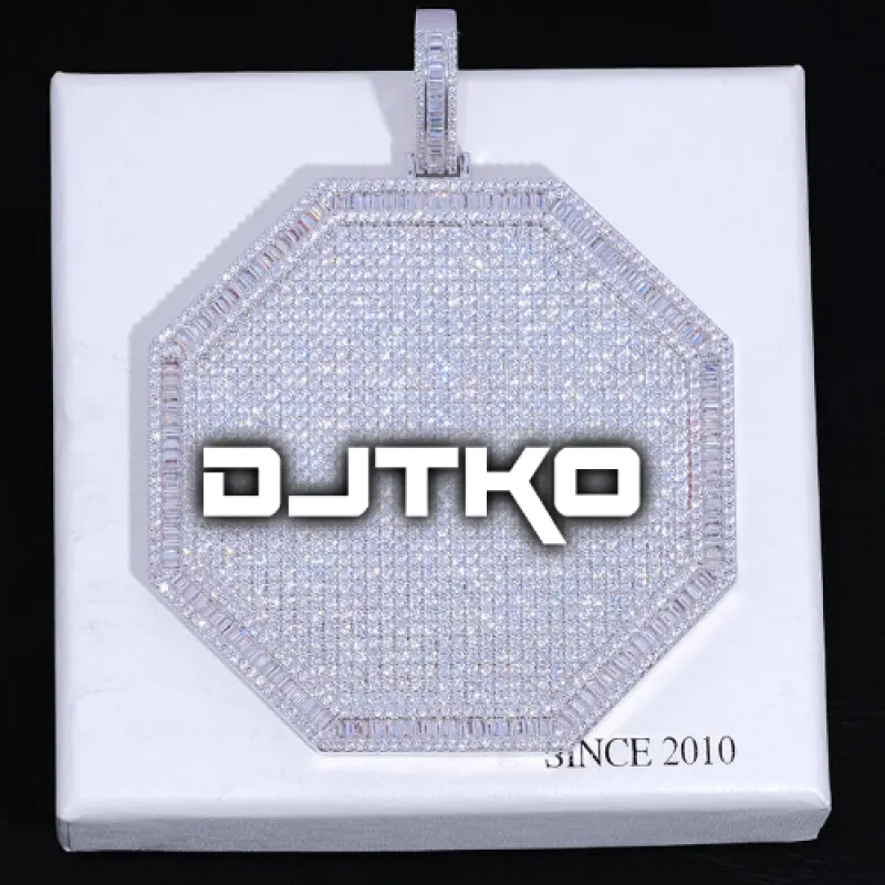 CUSTOM LETTER NECKLACE 3D BIG OCTAGON sold by The GUU Shop