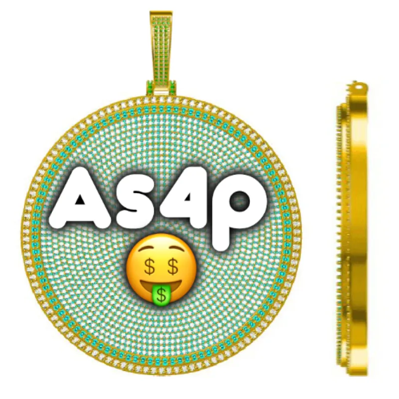 CUSTOM LETTER NECKLACE 3D BIG DISC sold by The GUU Shop