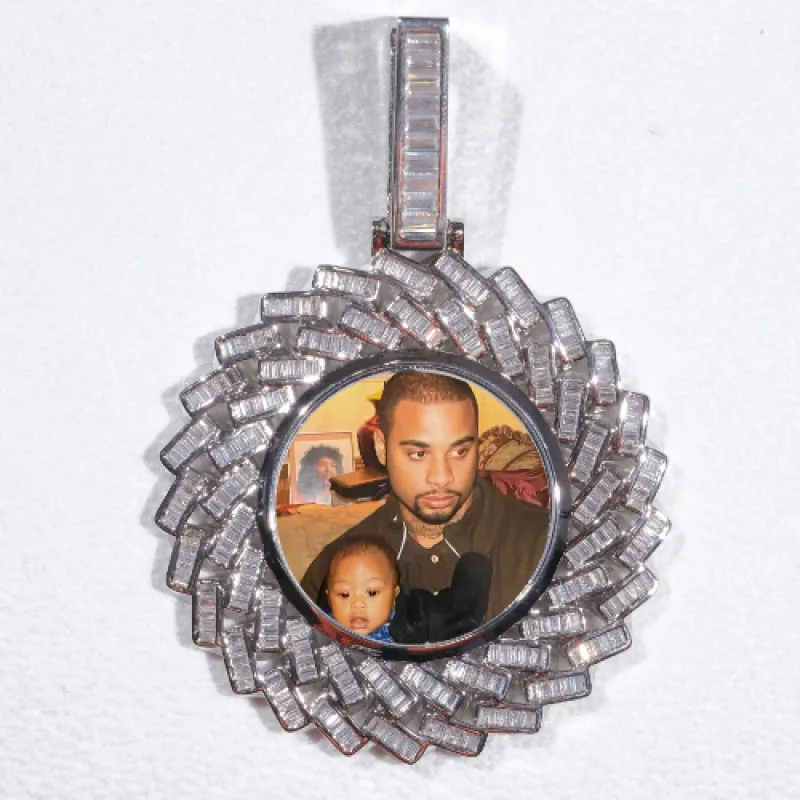 Large 3D Baguette Custom Picture Pendant sold by The GUU Shop