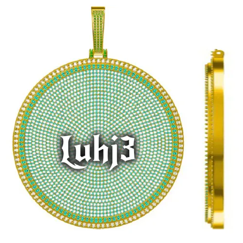 CUSTOM LETTER NECKLACE 3D BIG DISC sold by The GUU Shop